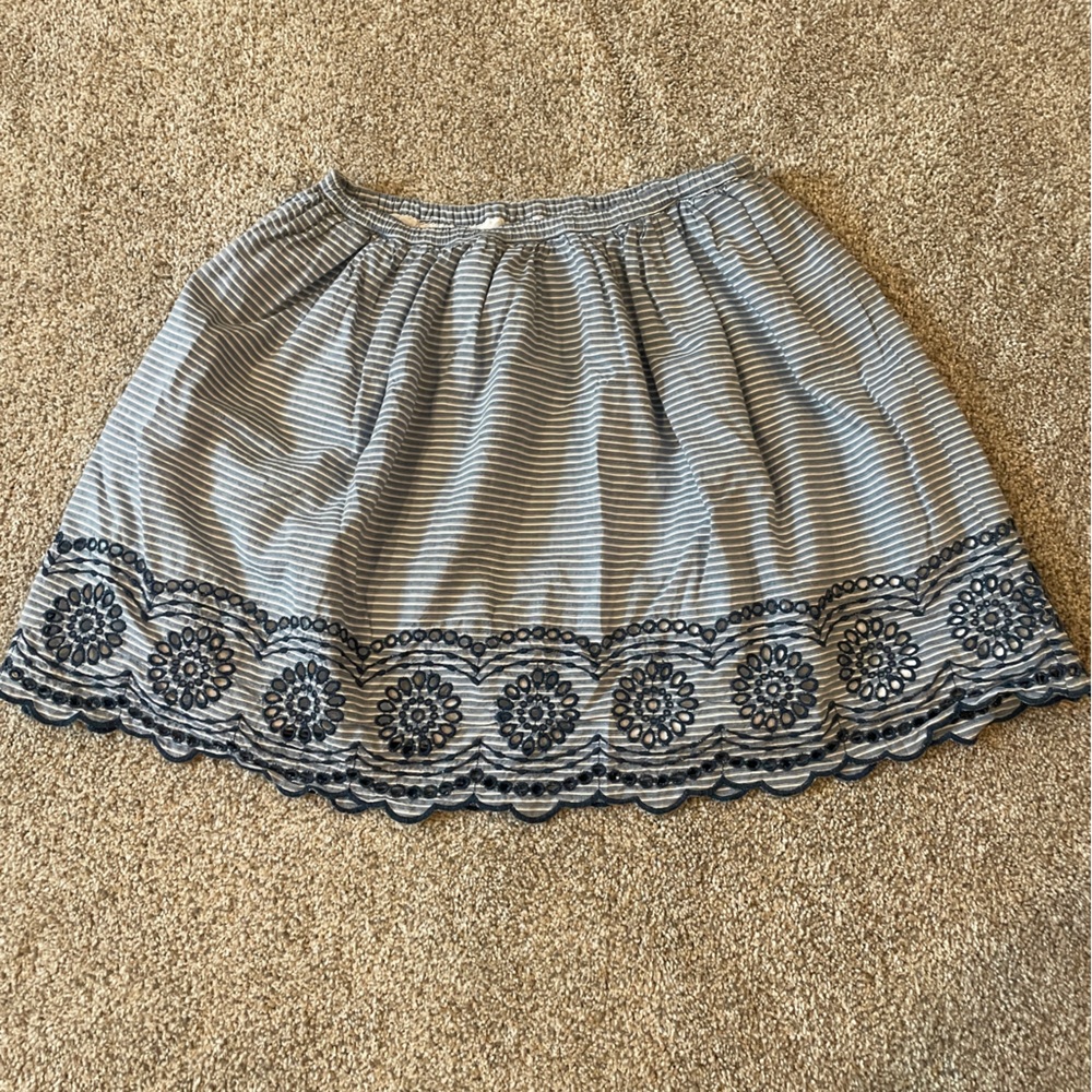 Gap Kids blue and white striped skirt XL